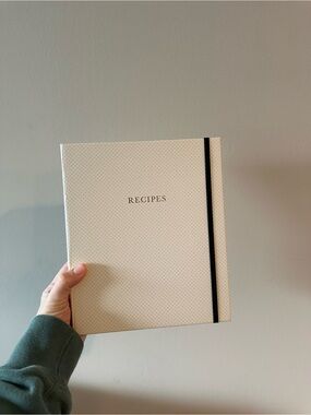 Sugar Paper Blank Recipe Notebook with Elastic Closure - Cream